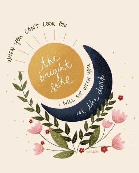 Encouraging Quote Sun and Moon Illustration