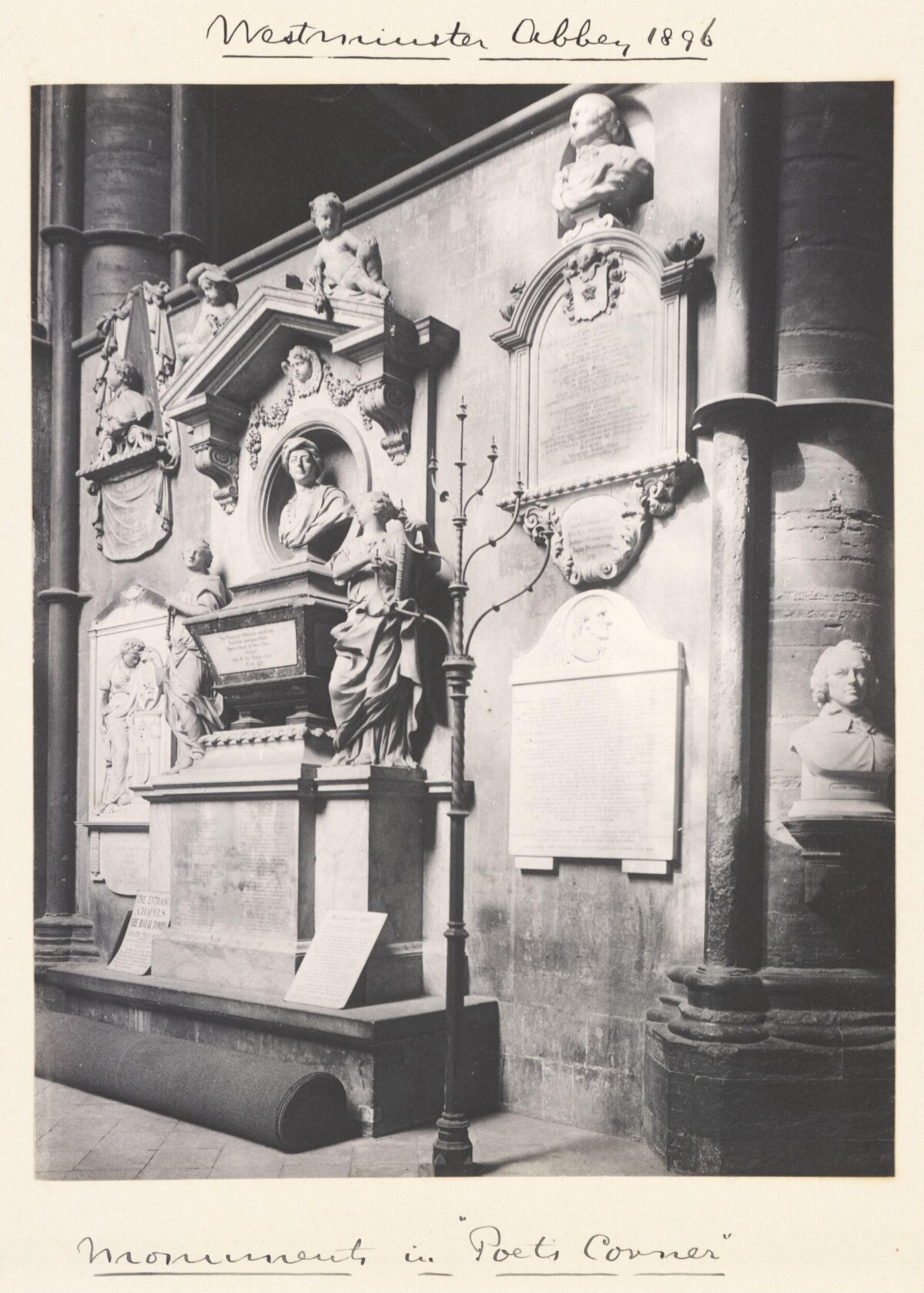 1896 Monuments in Poets Corner, Westminster Abbey