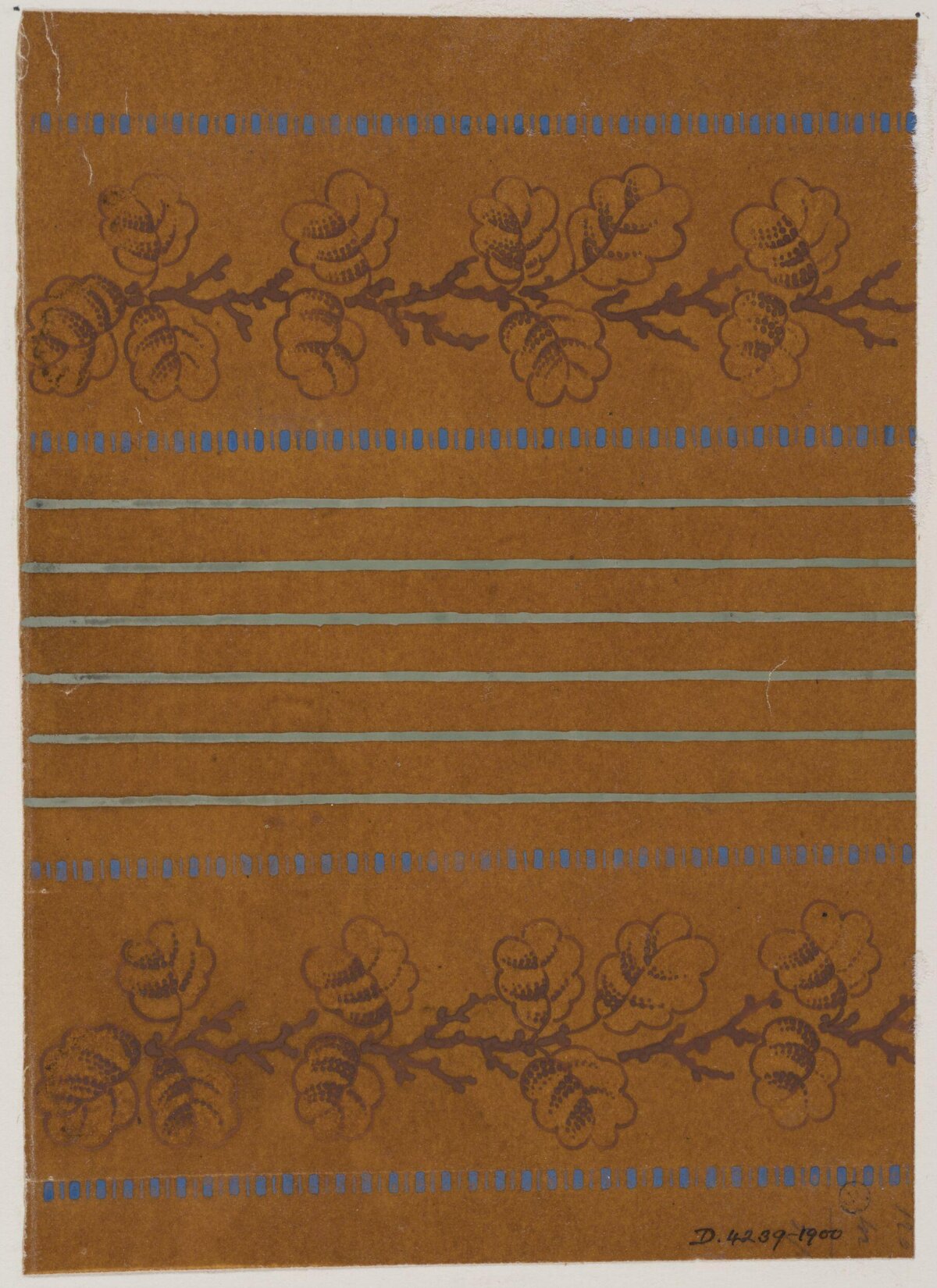 Vintage Oak Branch Textile Pattern