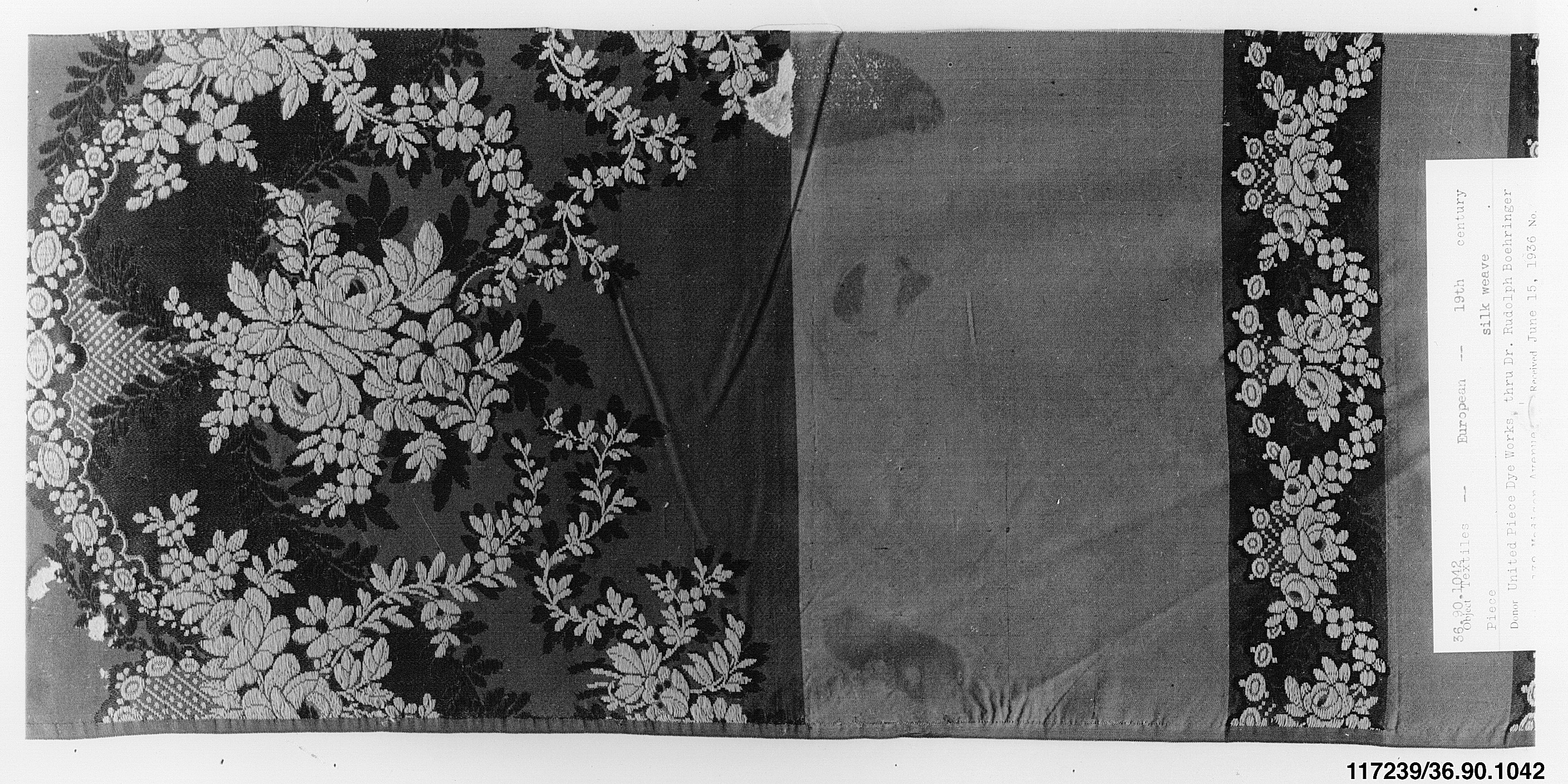 19th Century European Silk Weave Sample