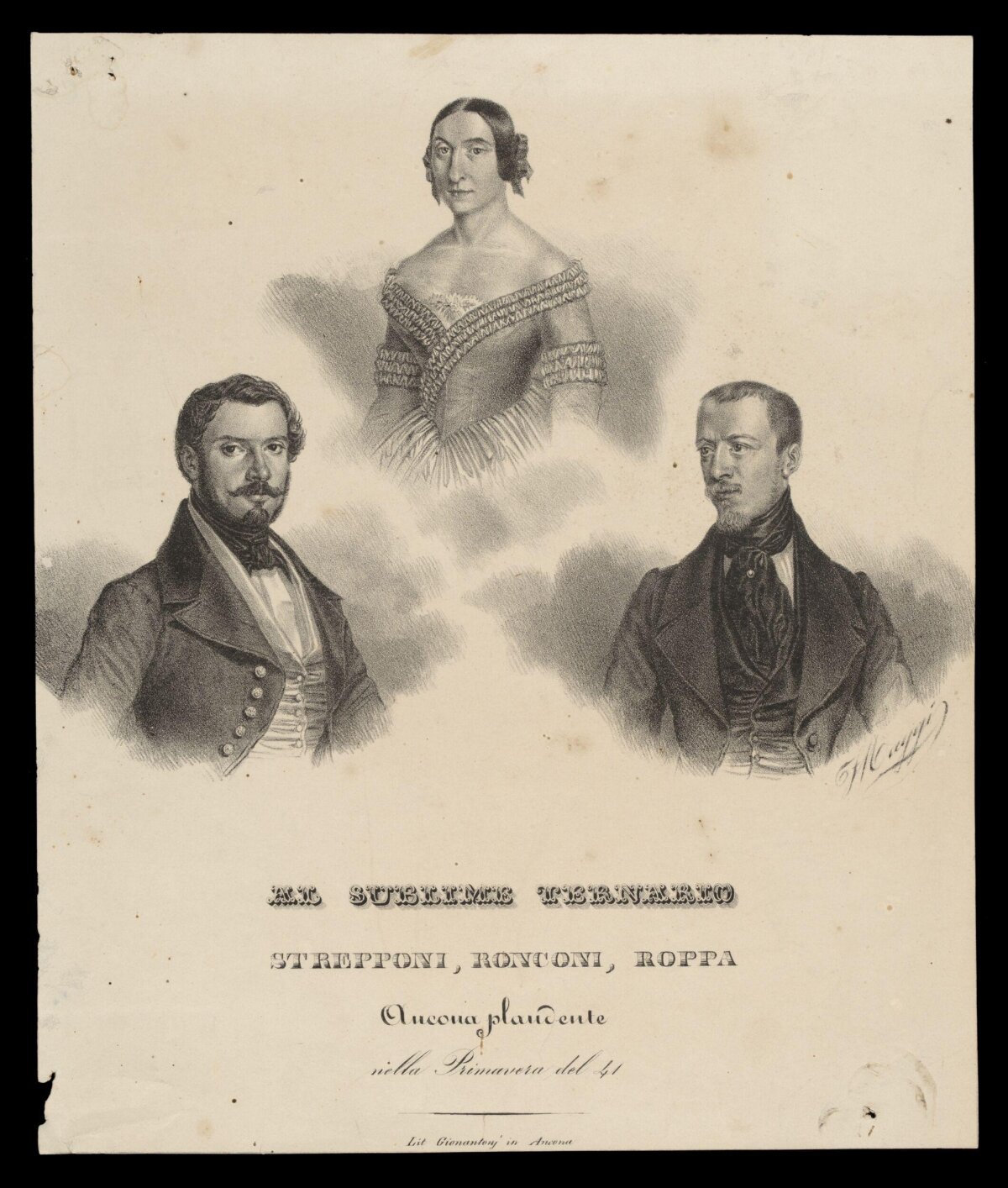 Portrait of Strepponi, Ronconi and Roppa