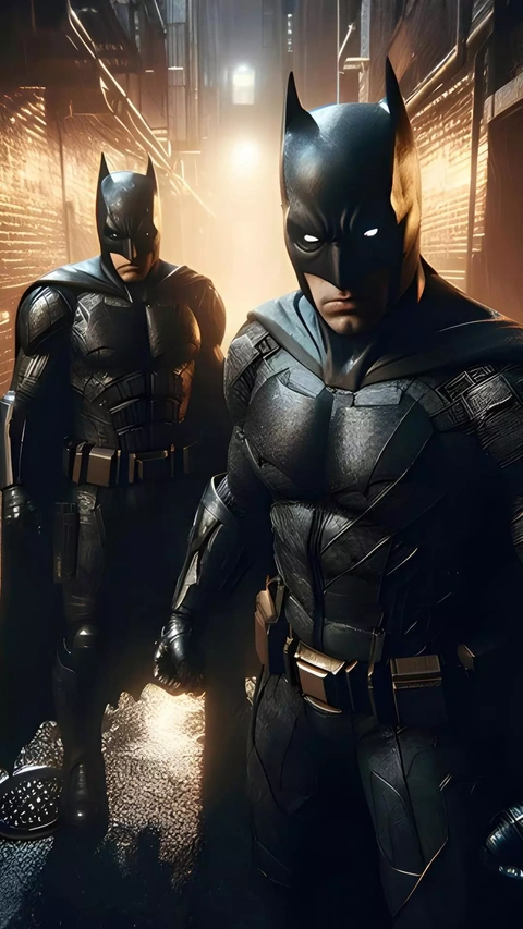 Two Batmen in Dark Alleyway