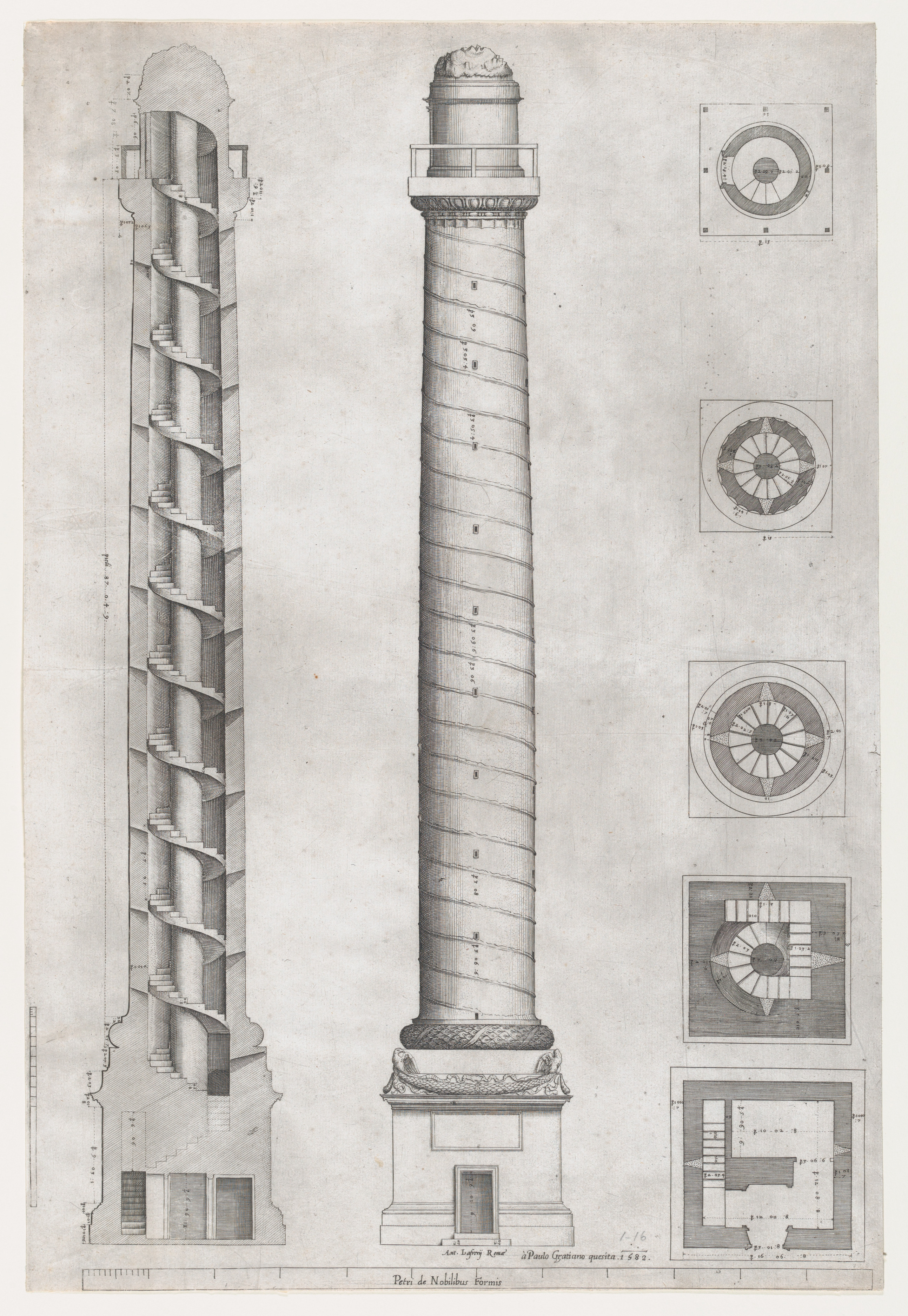 Architectural Drawing of Trajan's Column