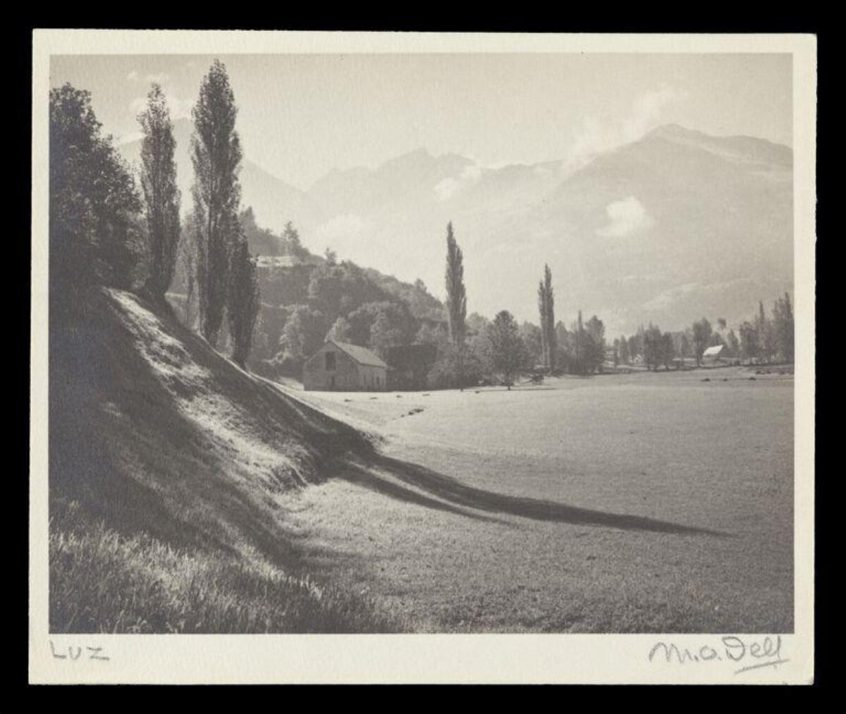 Vintage Mountain Valley Landscape