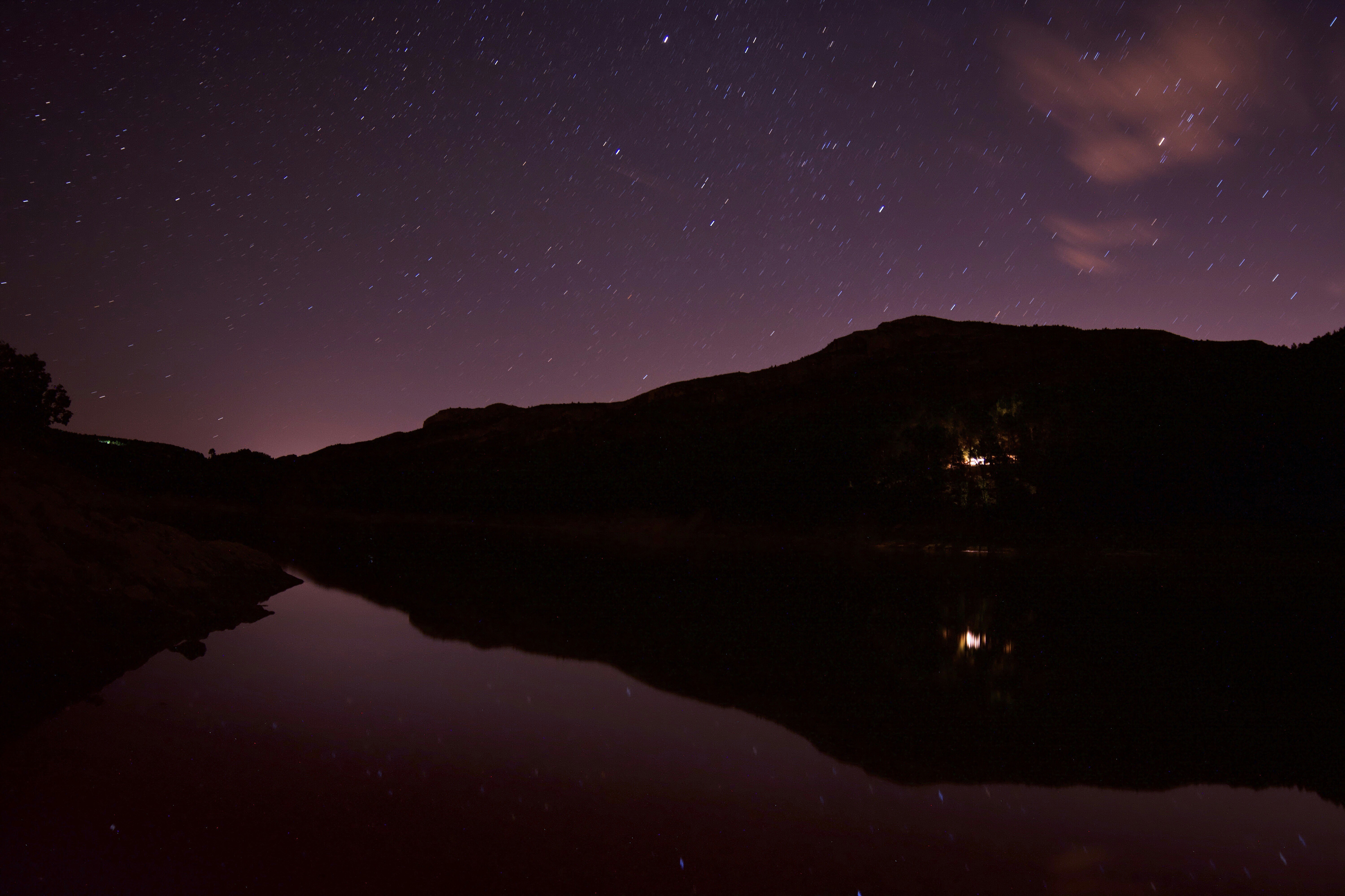 Starry Night Over Mountain Lake