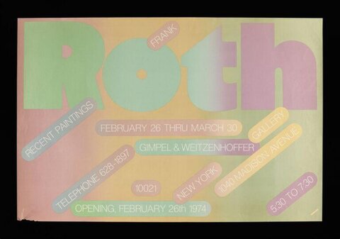 Frank Roth 1974 Art Exhibition Poster