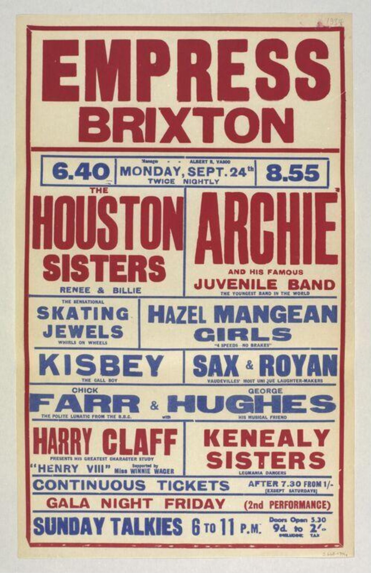 Vintage Empress Brixton Show Poster