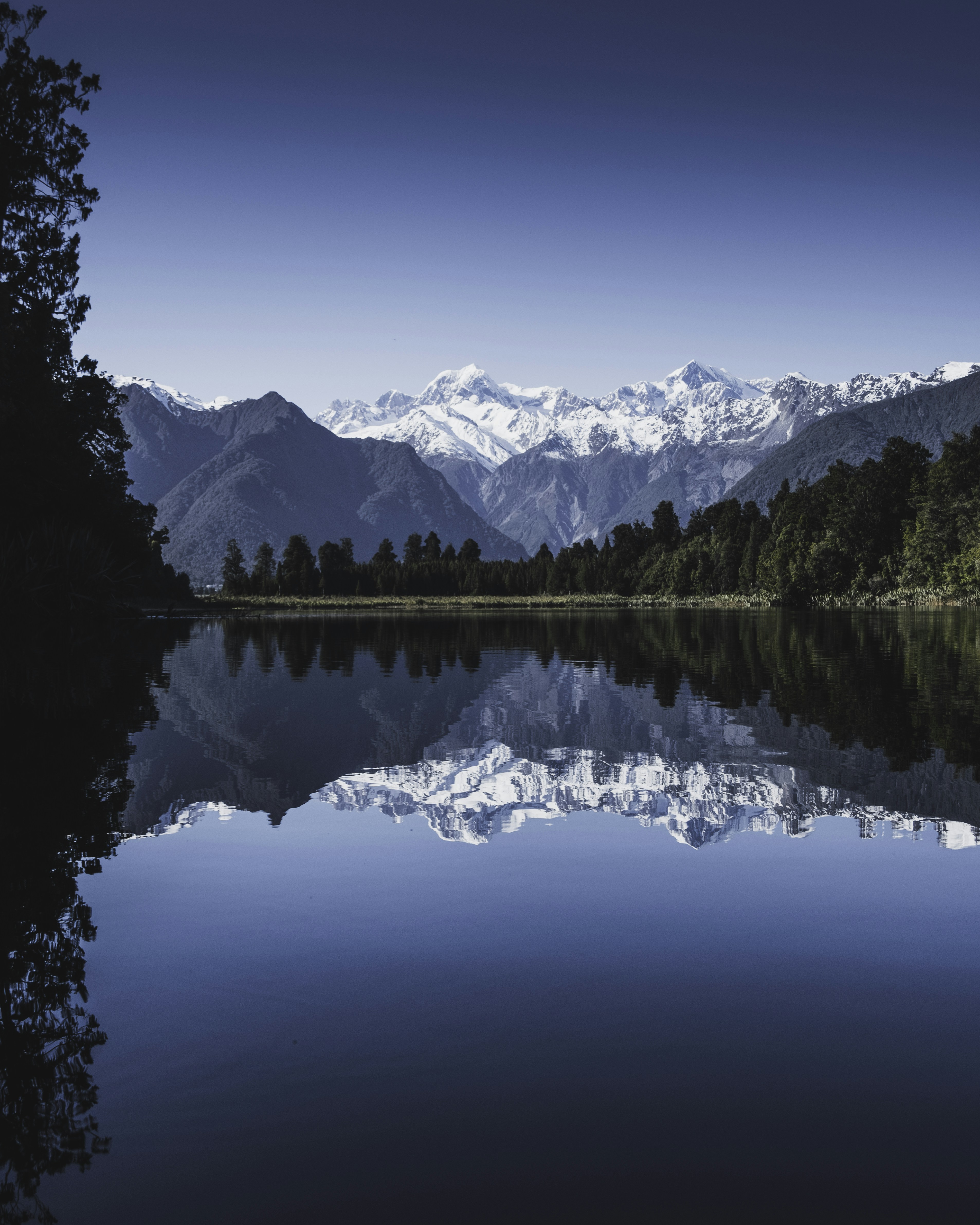 Snow-capped Mountains Lake Reflection
