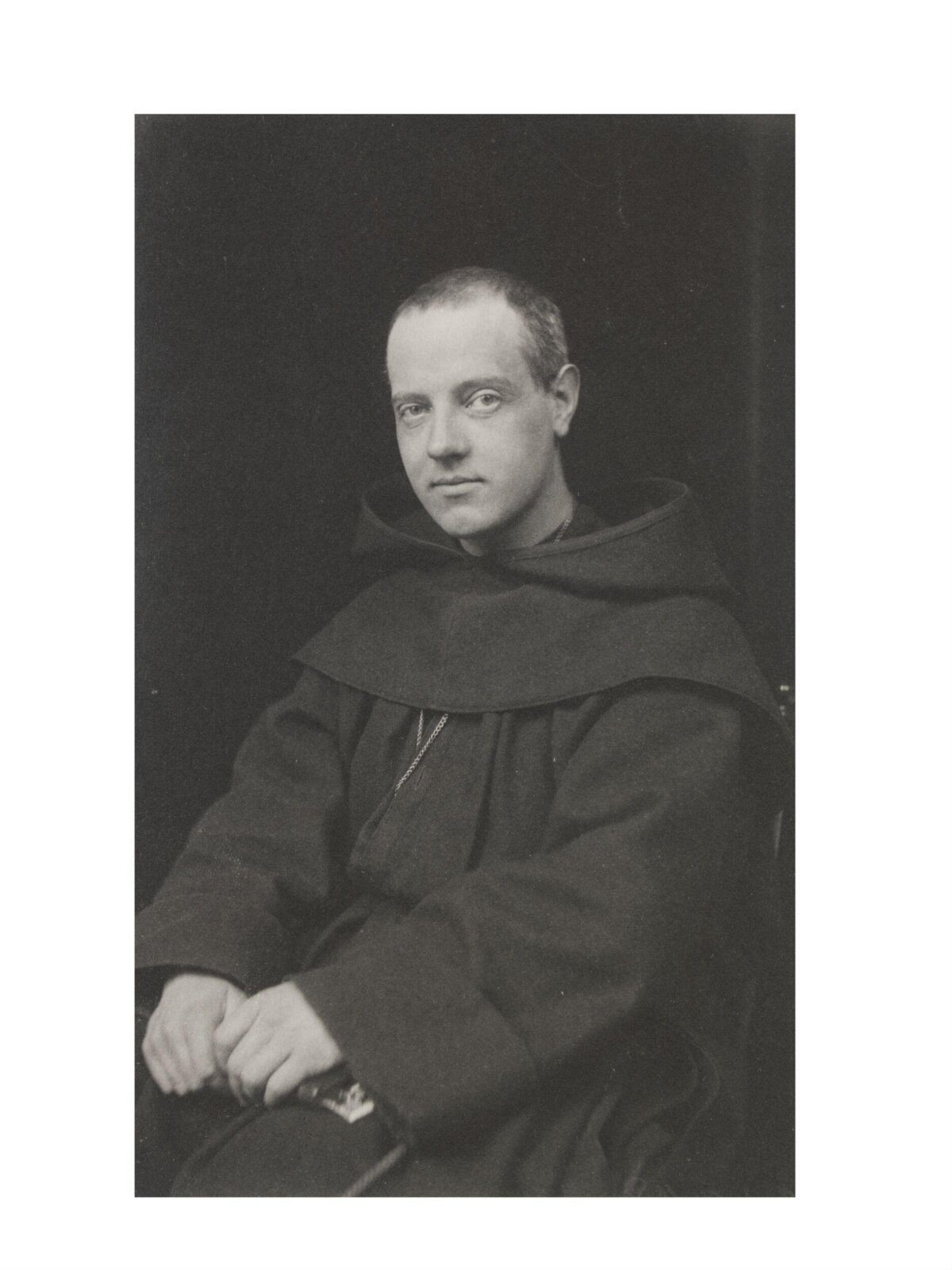 Vintage Portrait of Seated Monk