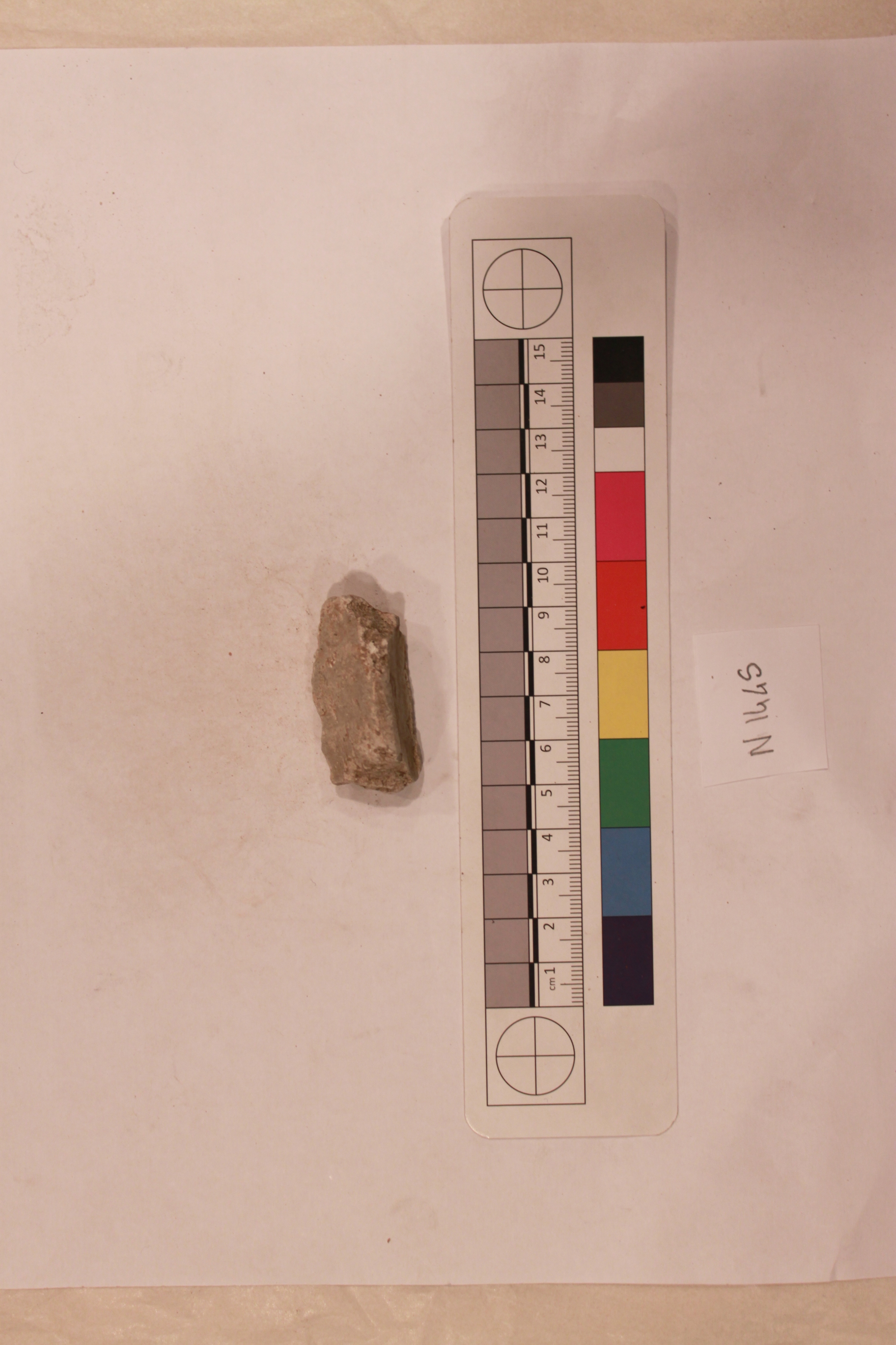 Archaeological Pottery Fragment with Scale