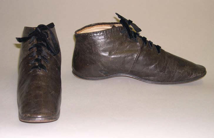 Vintage Dark Leather Ankle Boots