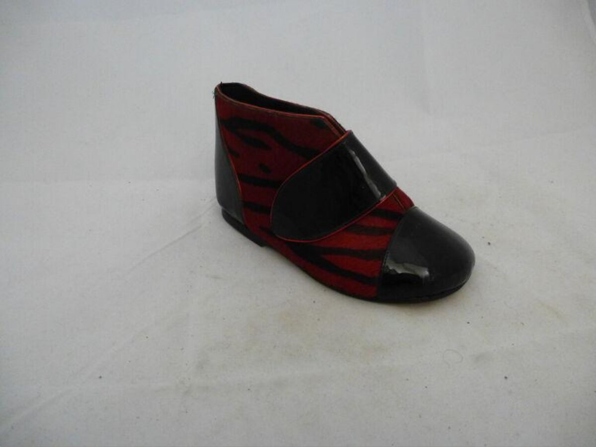Red and Black Ankle Boot