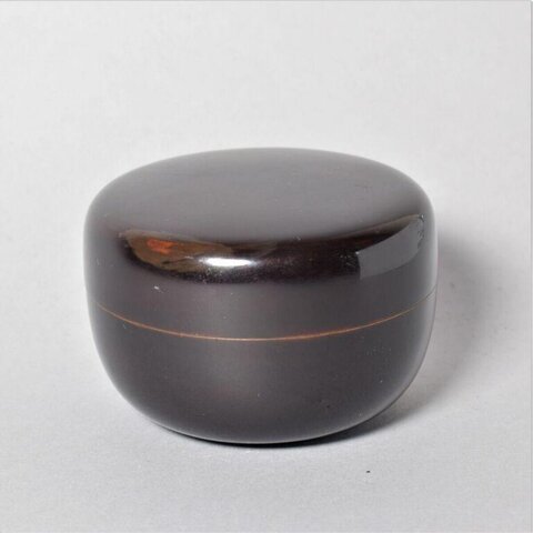 Dark Round Lacquer Covered Box