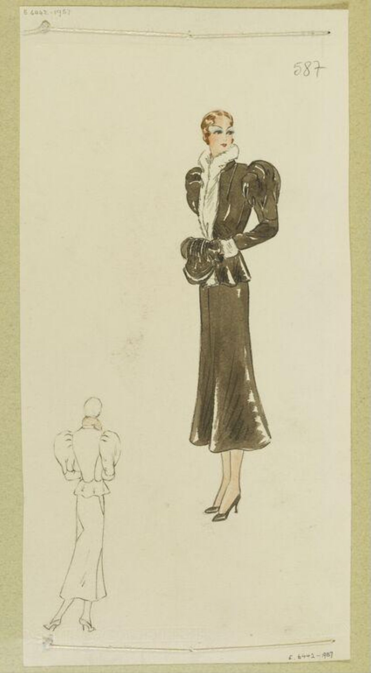 Vintage Women's Suit Fashion Sketch