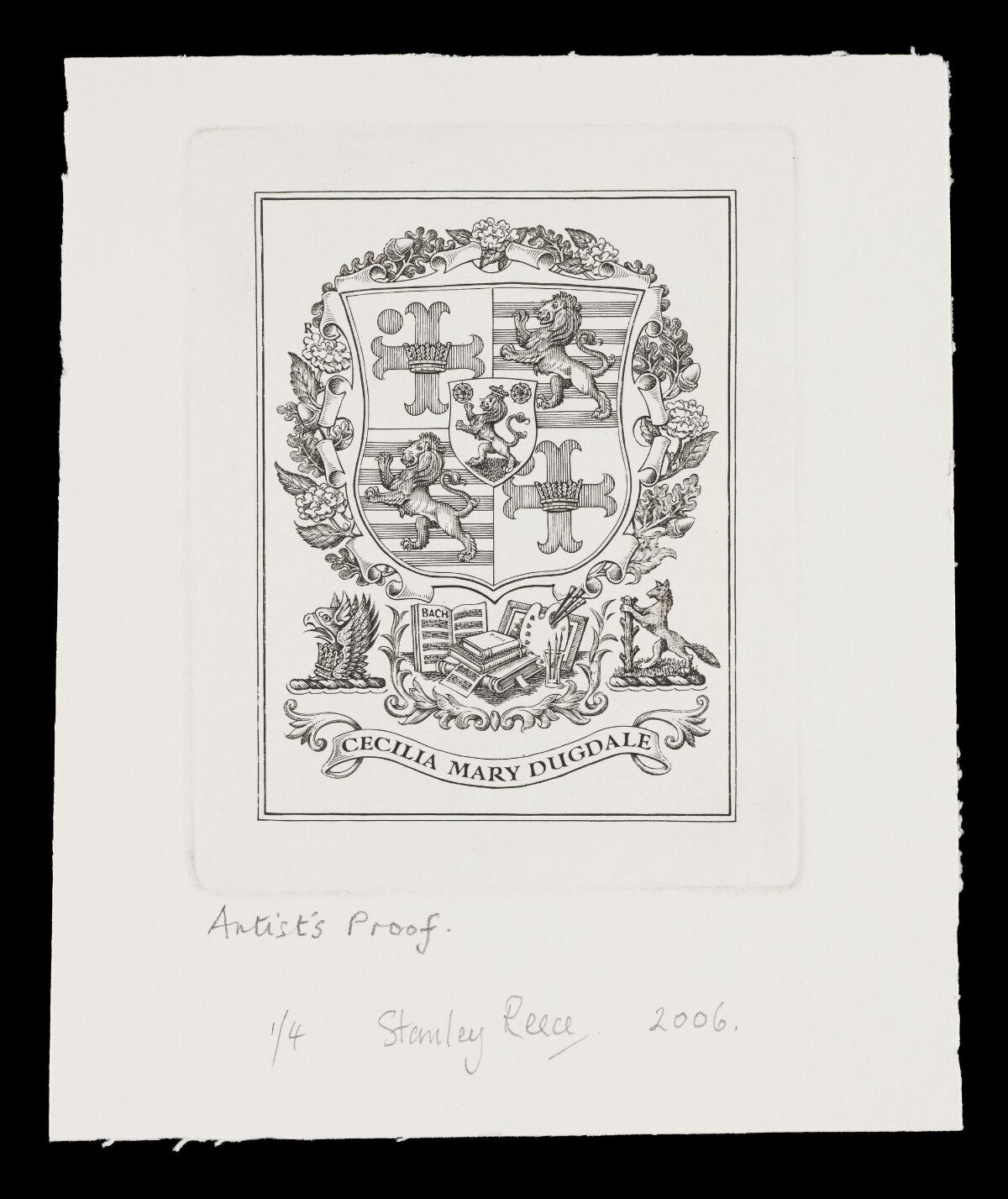 Cecilia Mary Dugdale Heraldic Bookplate