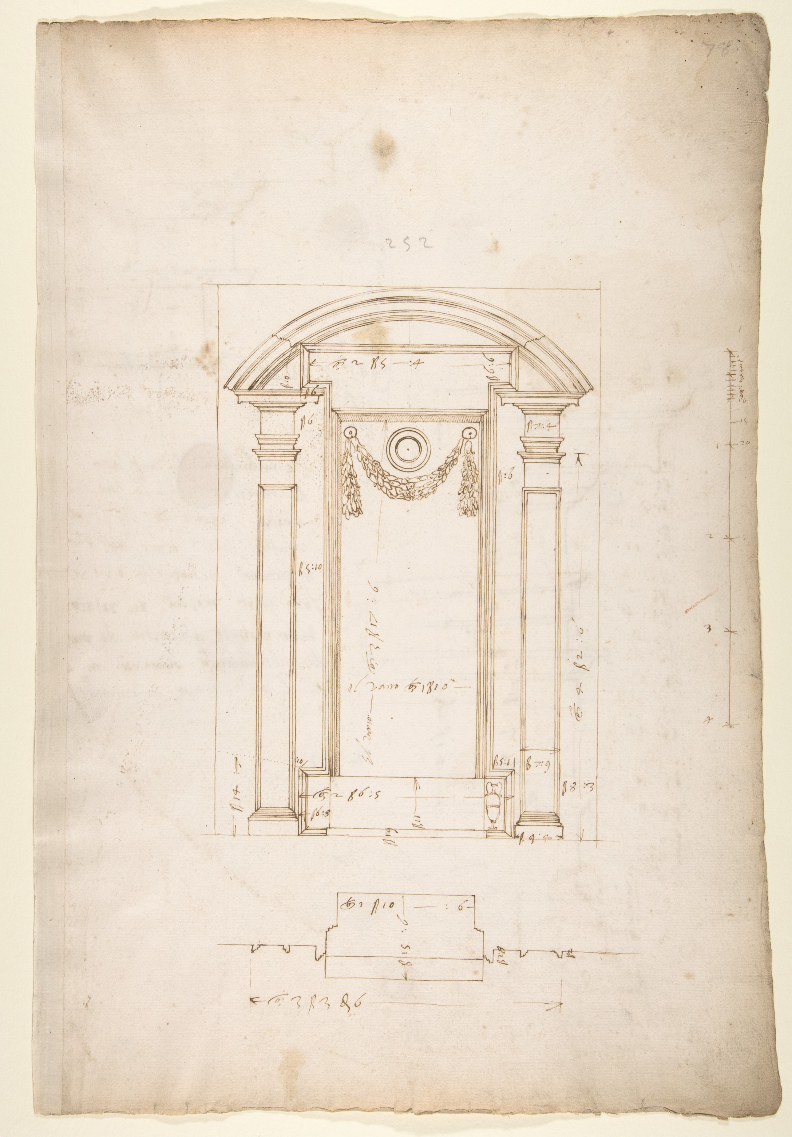 Hand-Drawn Arched Doorway Architectural Sketch