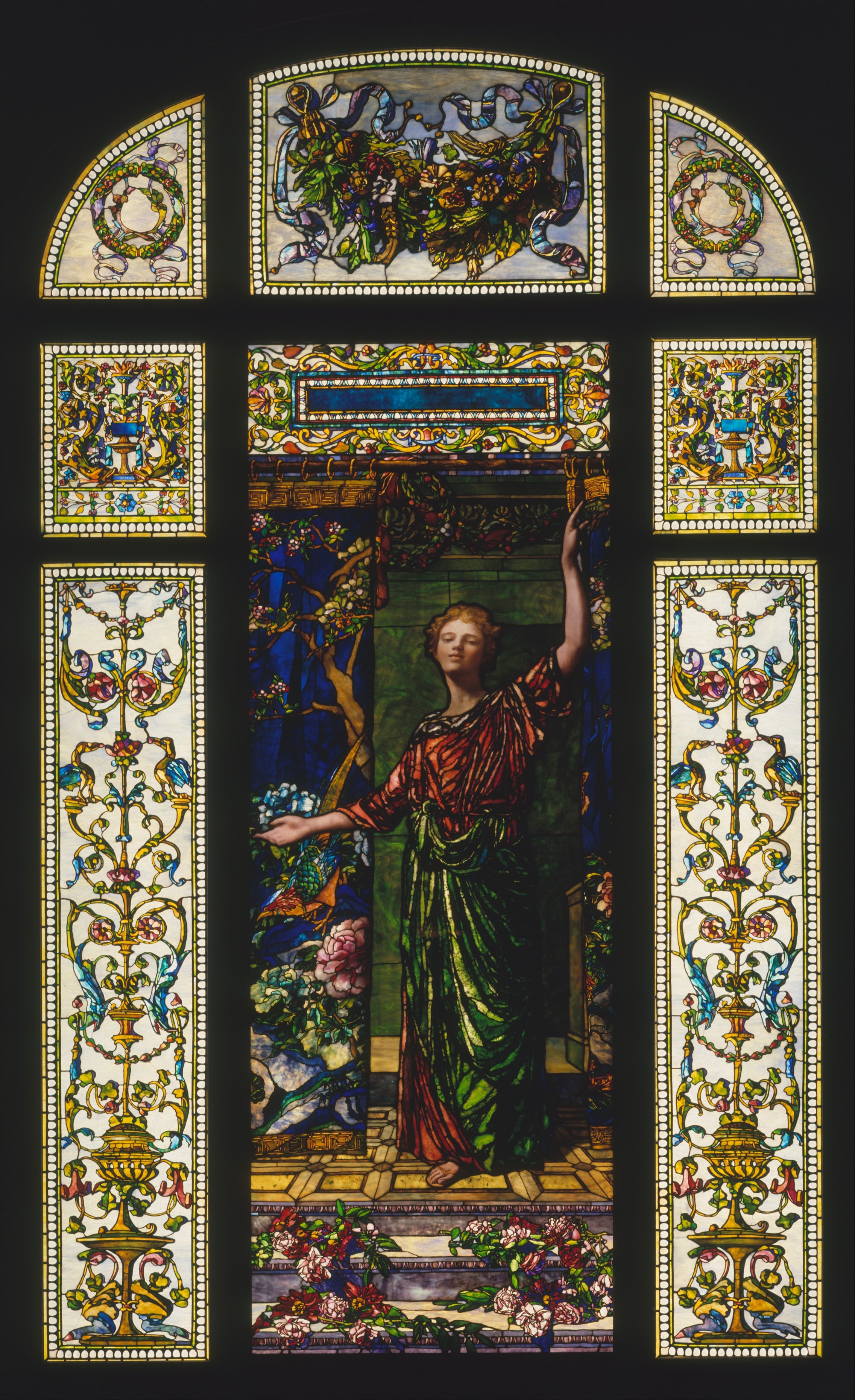 Standing Woman Stained Glass Window