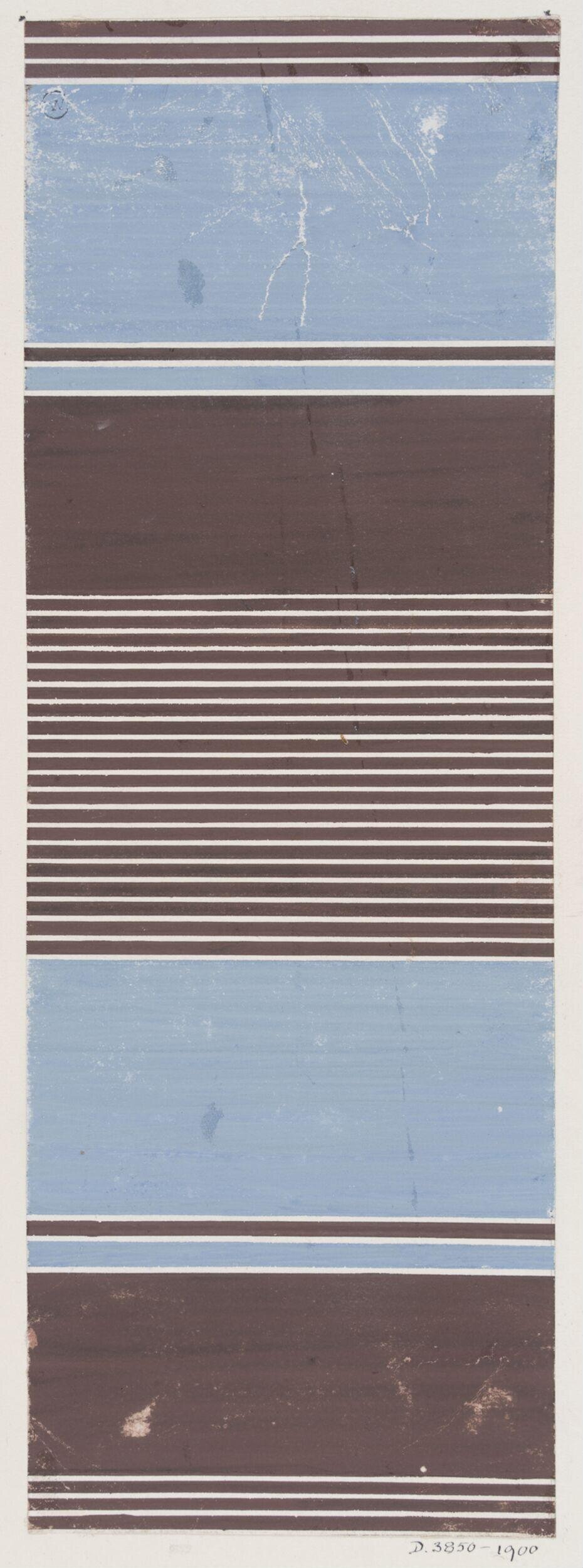 Vintage Blue Brown Striped Color Sample