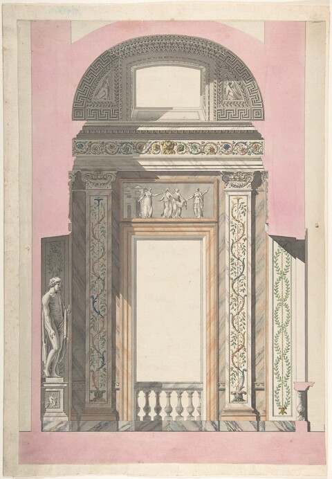 Ornate Classical Doorway Architectural Drawing
