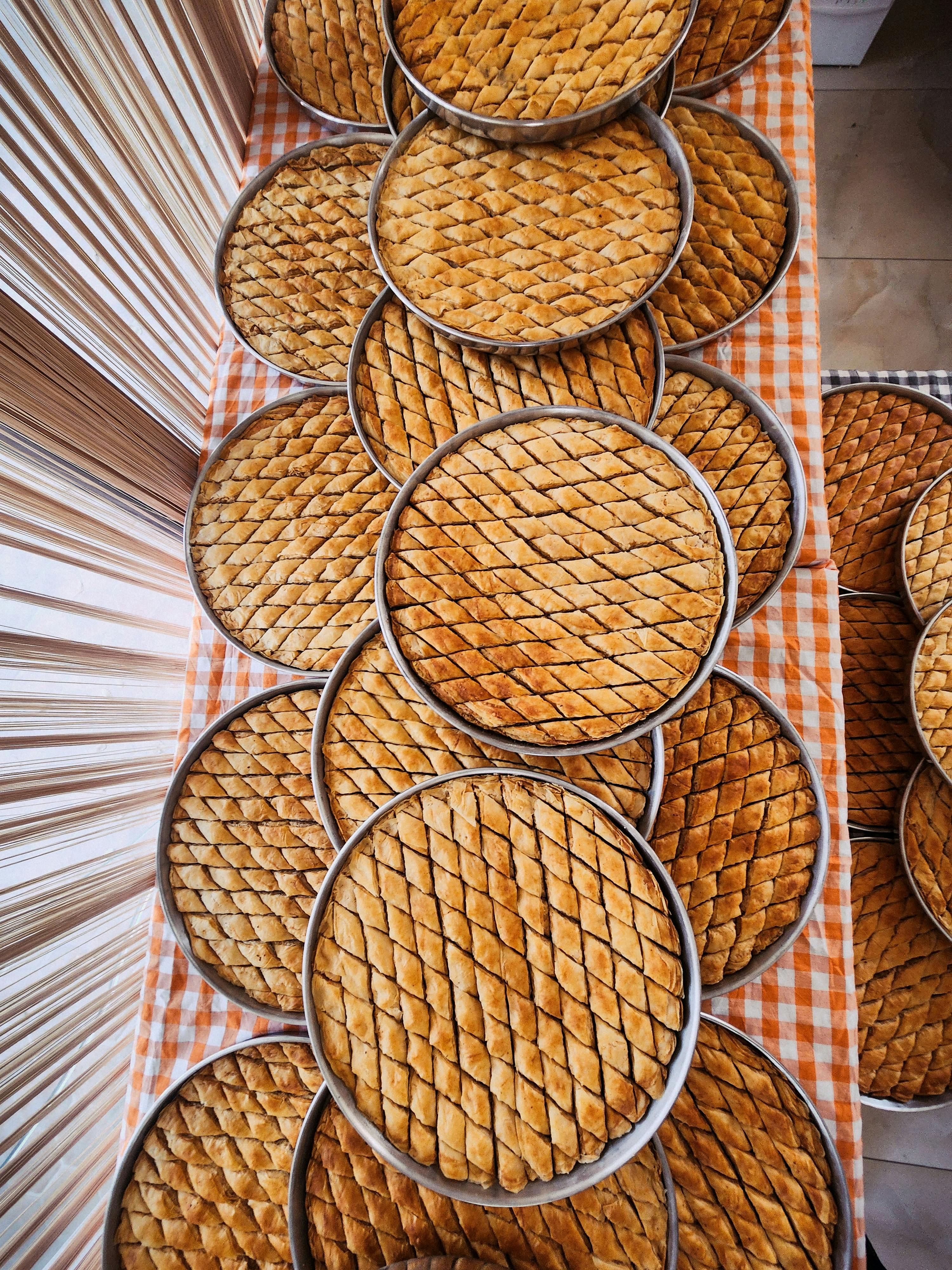 Multiple Pans of Fresh Baklava
