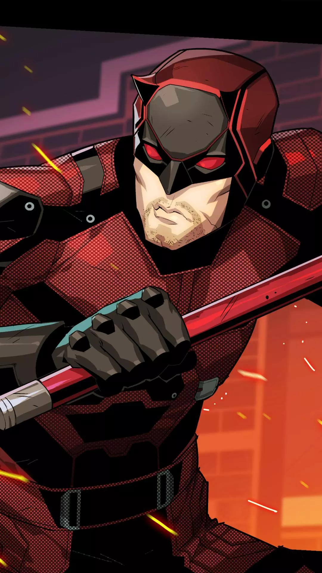 Comic Style Daredevil in Battle