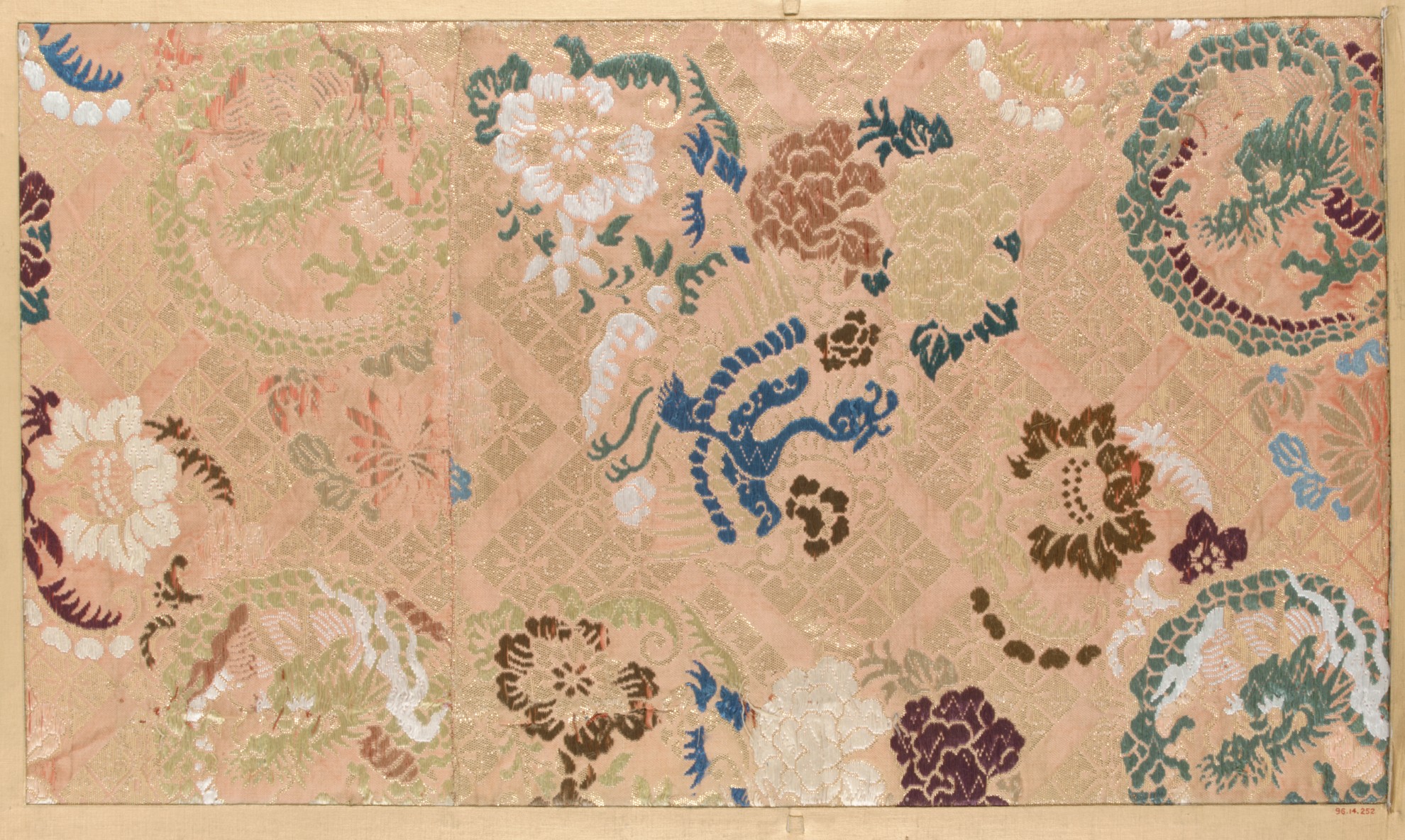 Ancient Brocade with Dragon and Flower Patterns