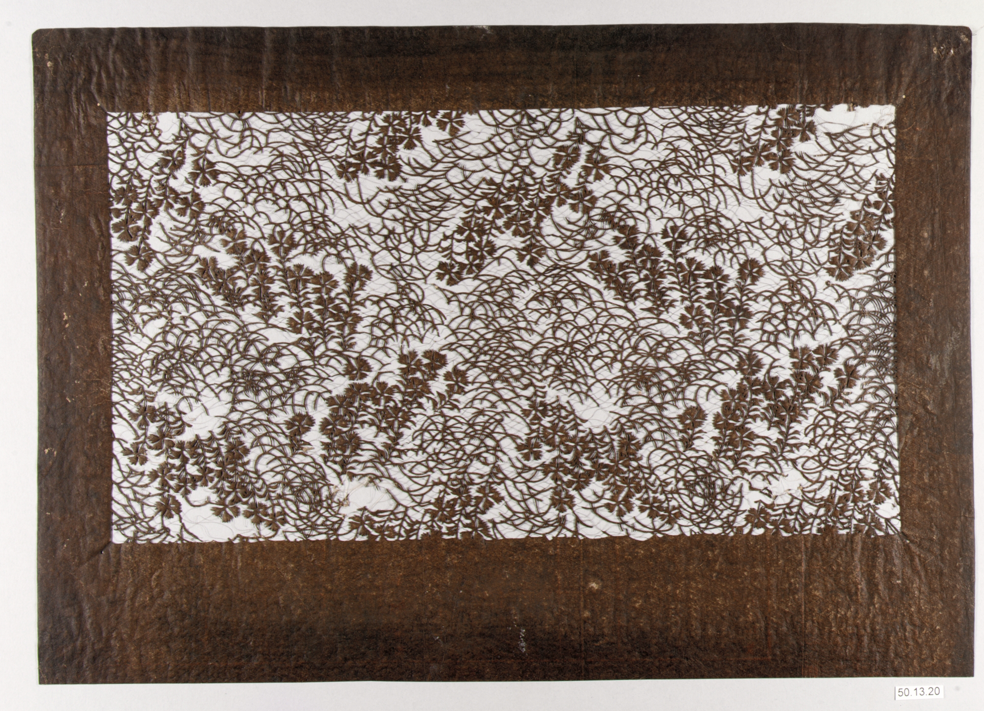 Antique Cut Paper Floral Pattern Art