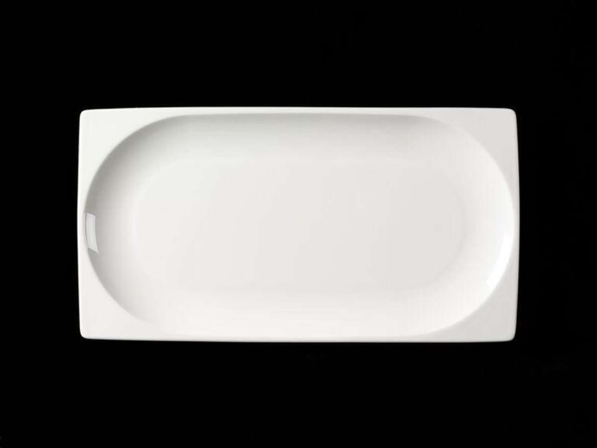 Top View of White Rectangular Bathtub