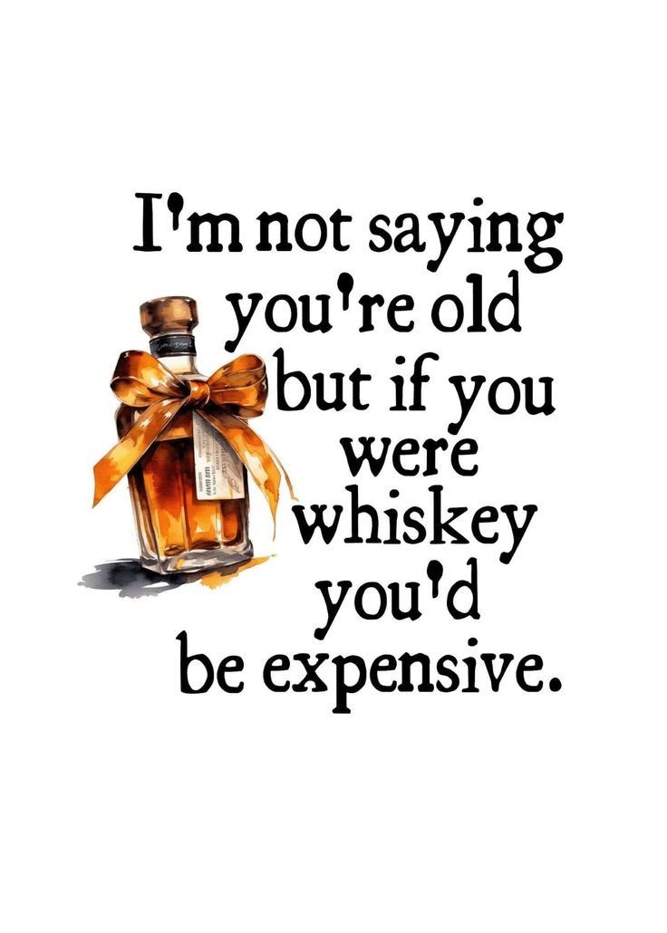 Funny Whiskey Age Joke Illustration