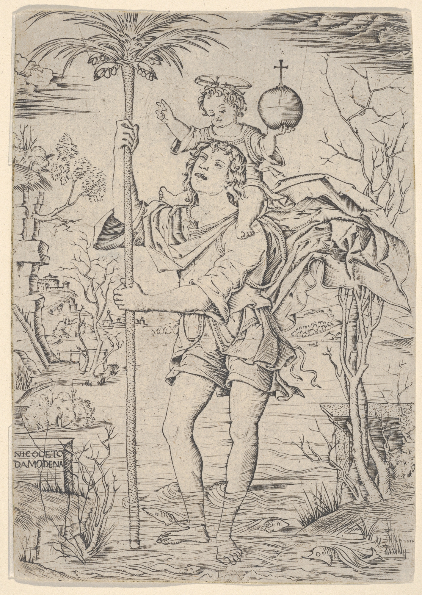 Saint Christopher Carrying Christ Child