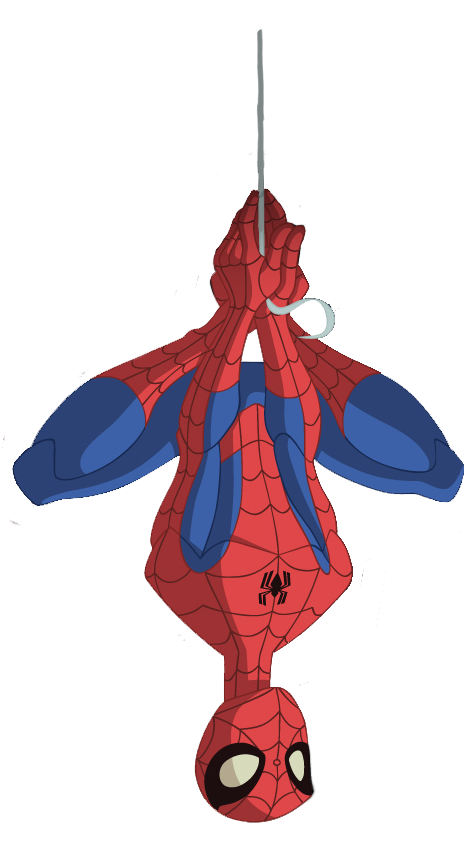 Spider-Man Hanging Upside Down