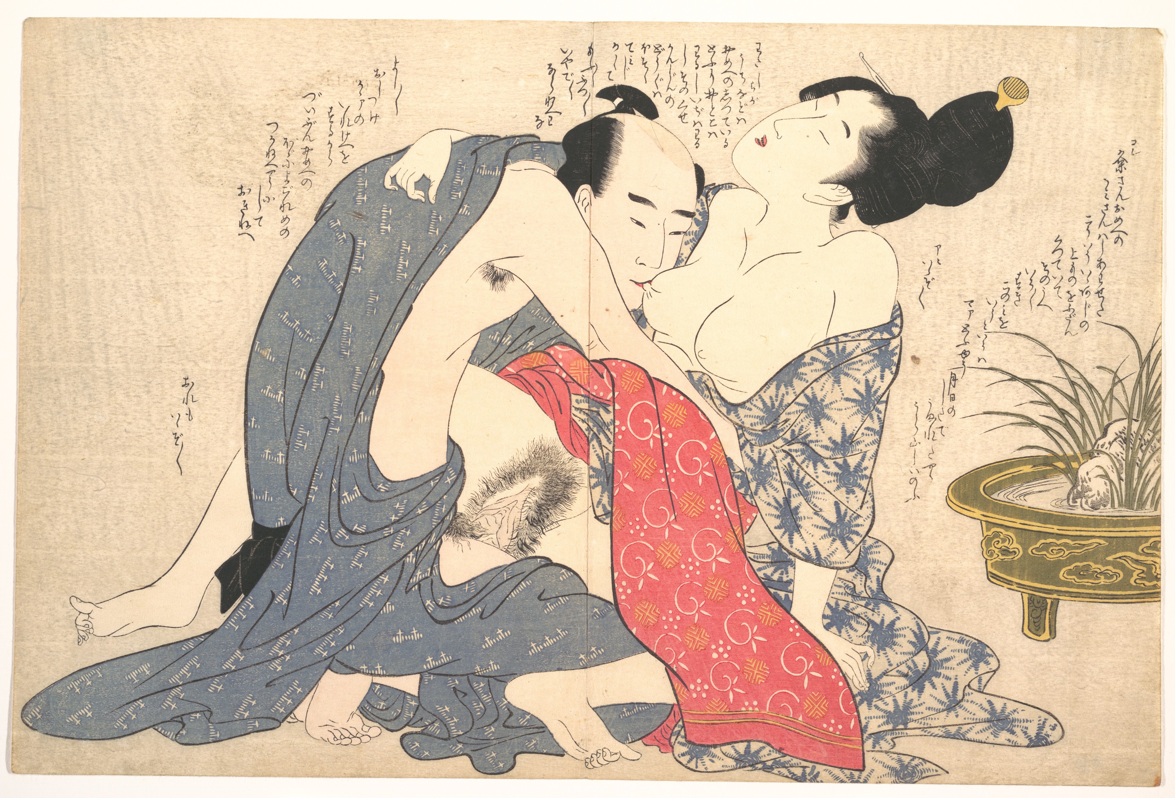 Japanese Ukiyo-e Intimate Couple Print
