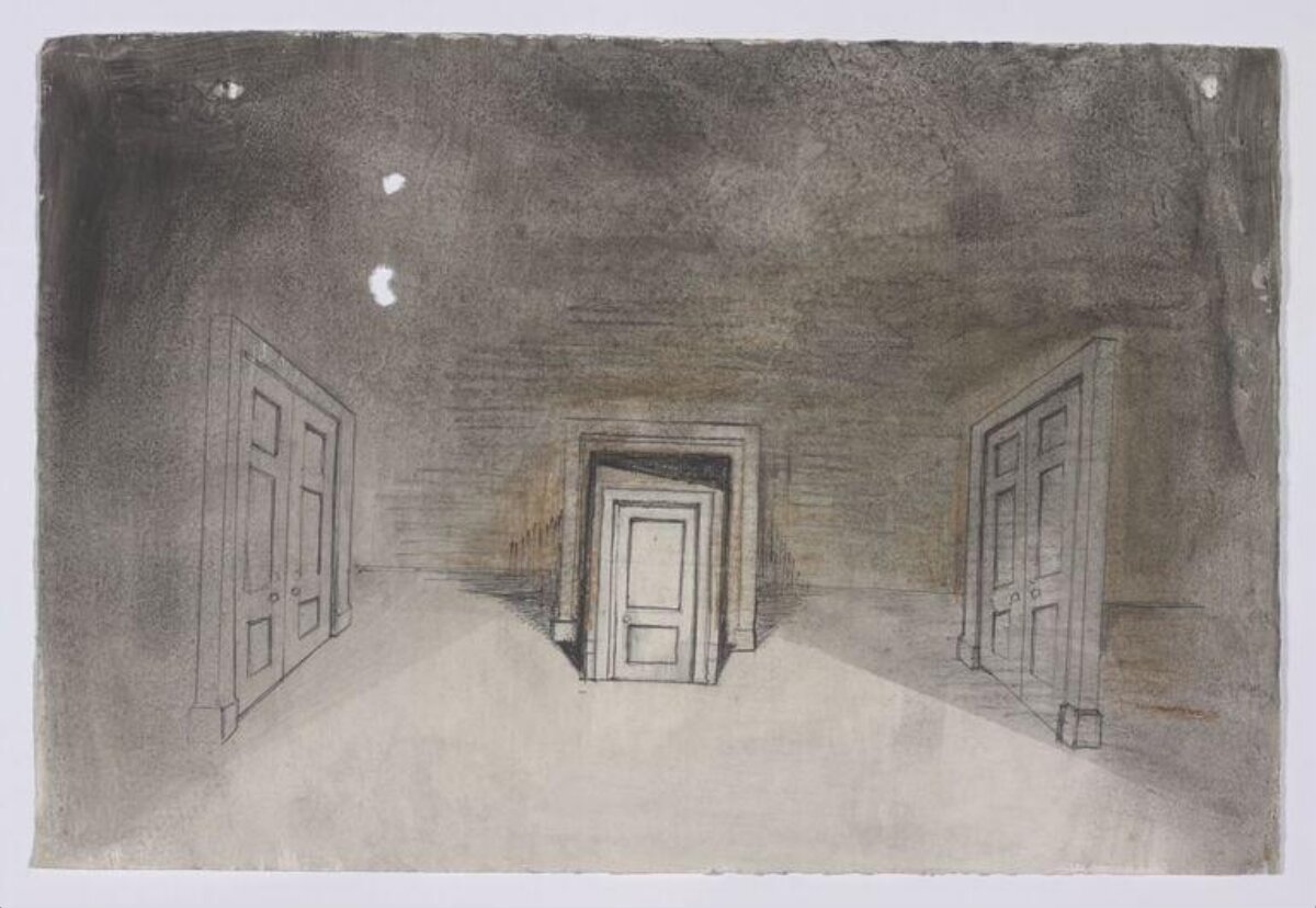 Sketch of Empty Room with Doors