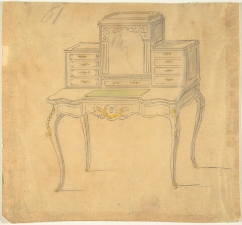 Ornate Dressing Desk Design Sketch