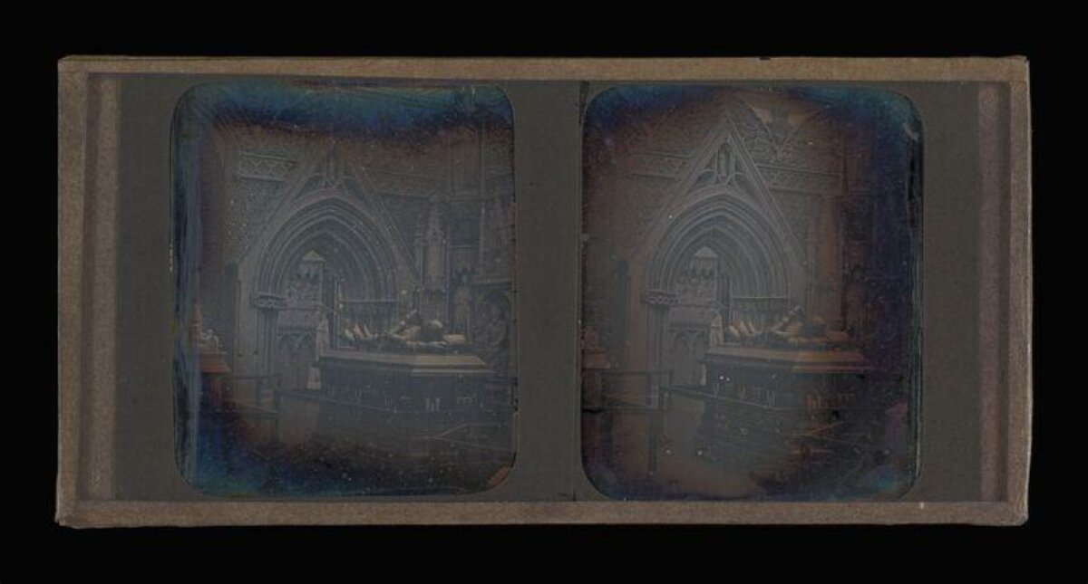 Vintage Church Interior Stereoview