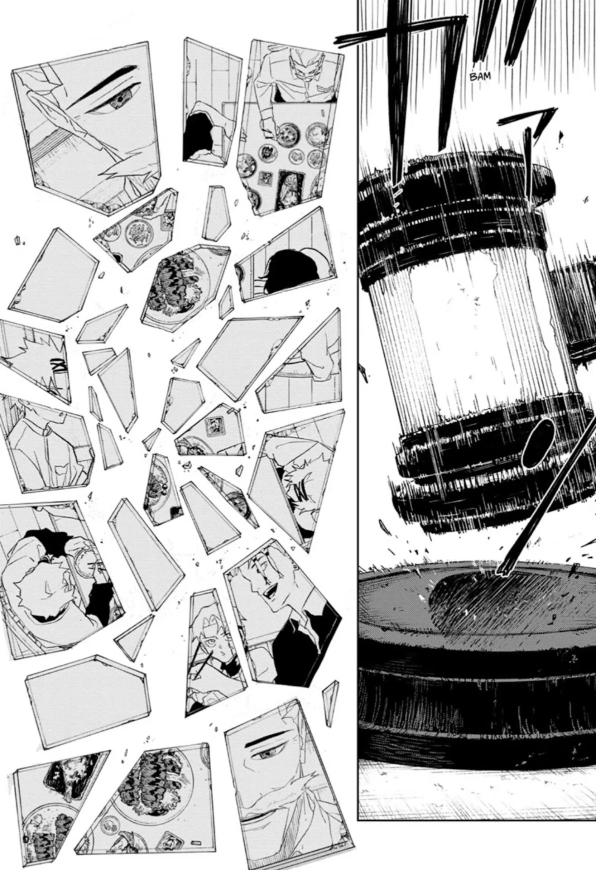 Two-panel Black and White Manga Page