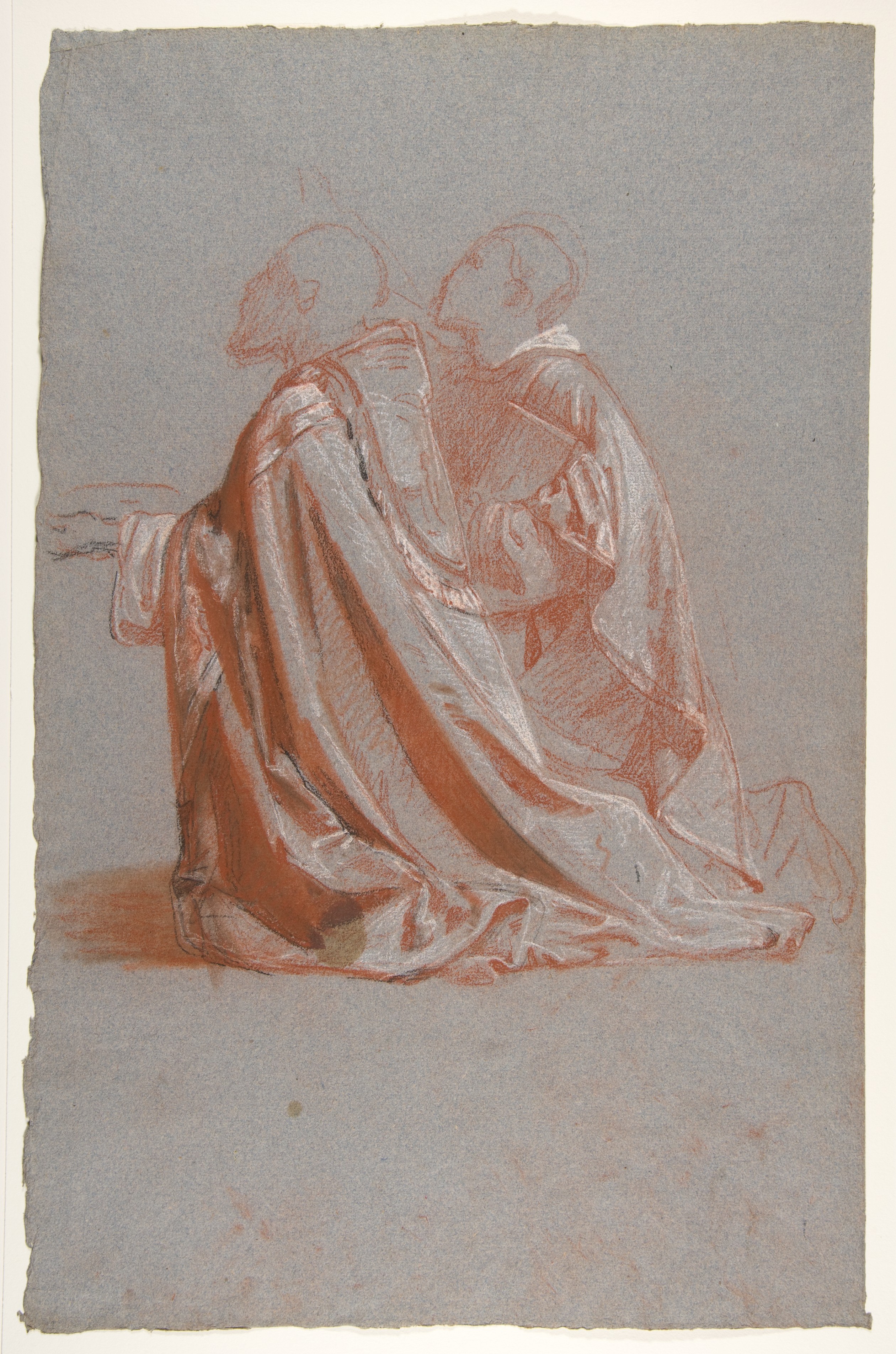 Study of Two Kneeling Draped Figures