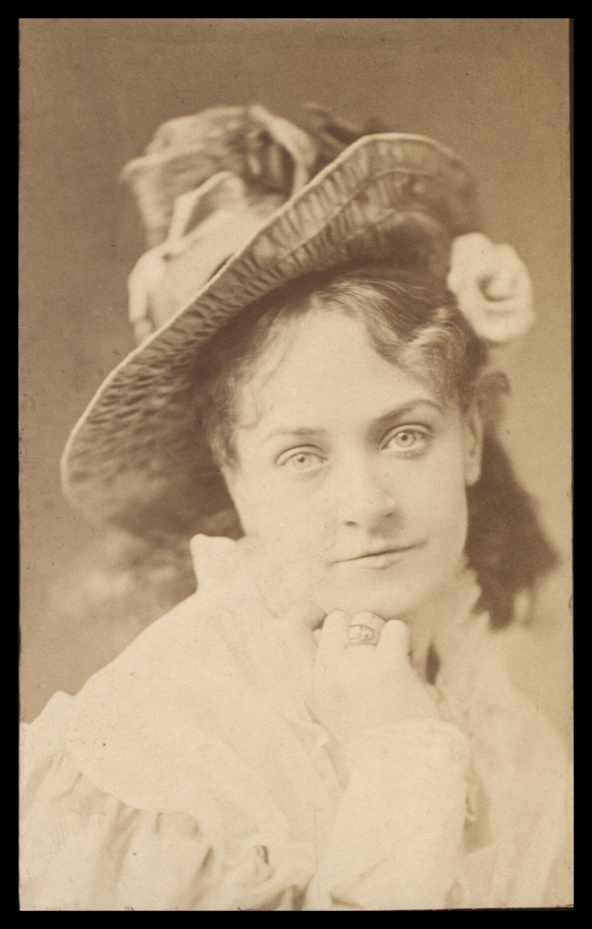 Vintage Portrait of Woman with Hat
