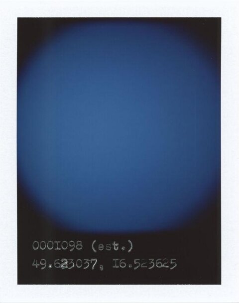 Blue Gradient Polaroid With Coordinates
