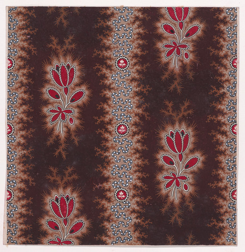 Vintage Red Floral Textile Pattern