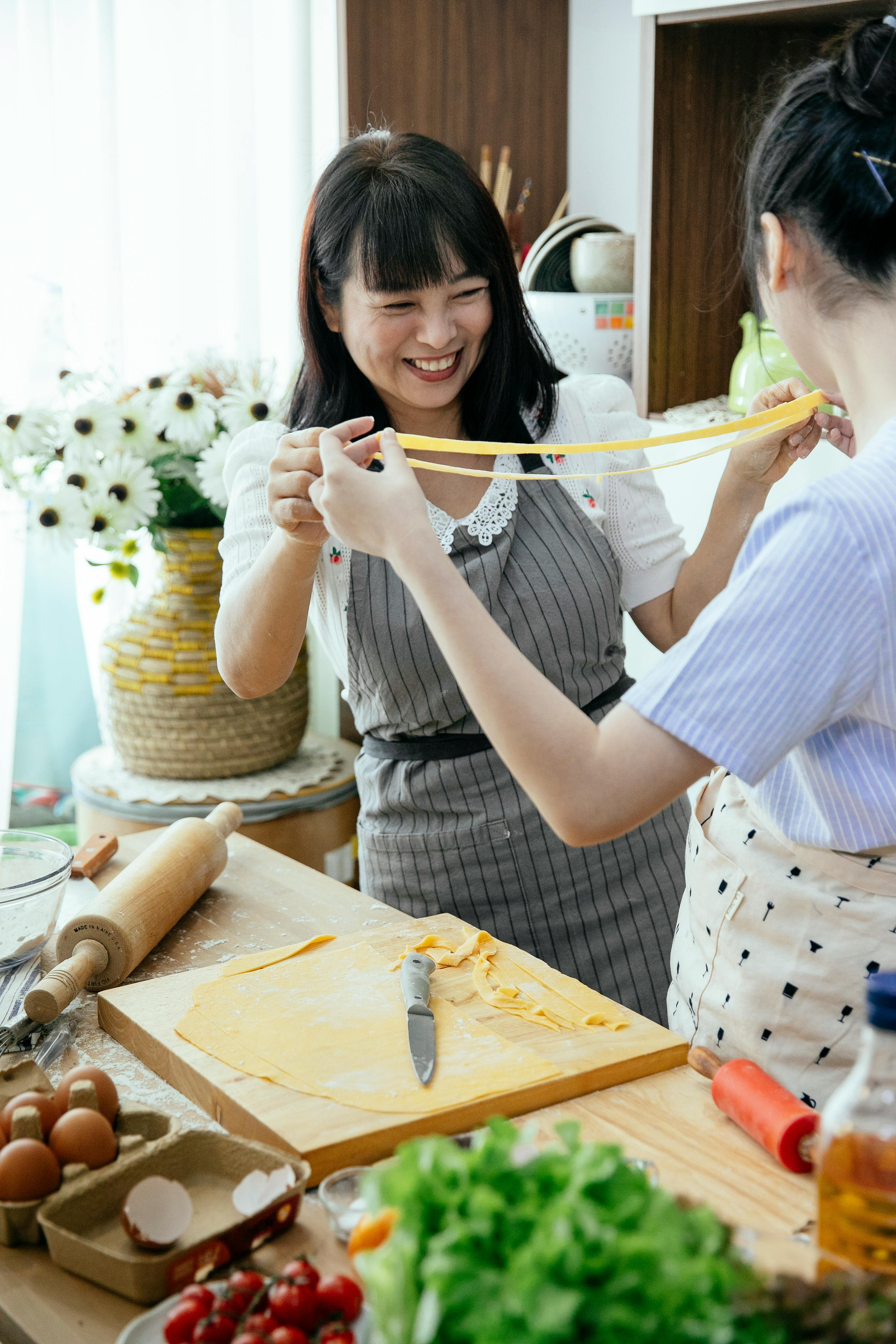 Two Women Making Homemade Pasta