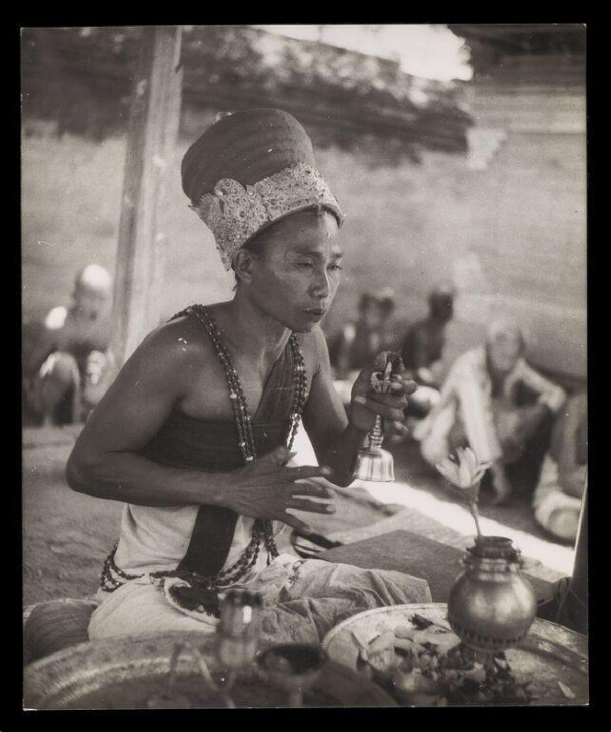 Balinese Priest Performing Ritual