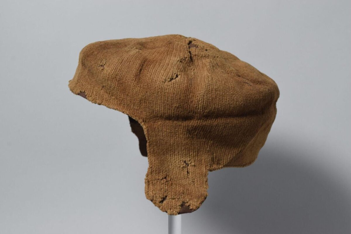 Worn Antique Corduroy Earflap Cap