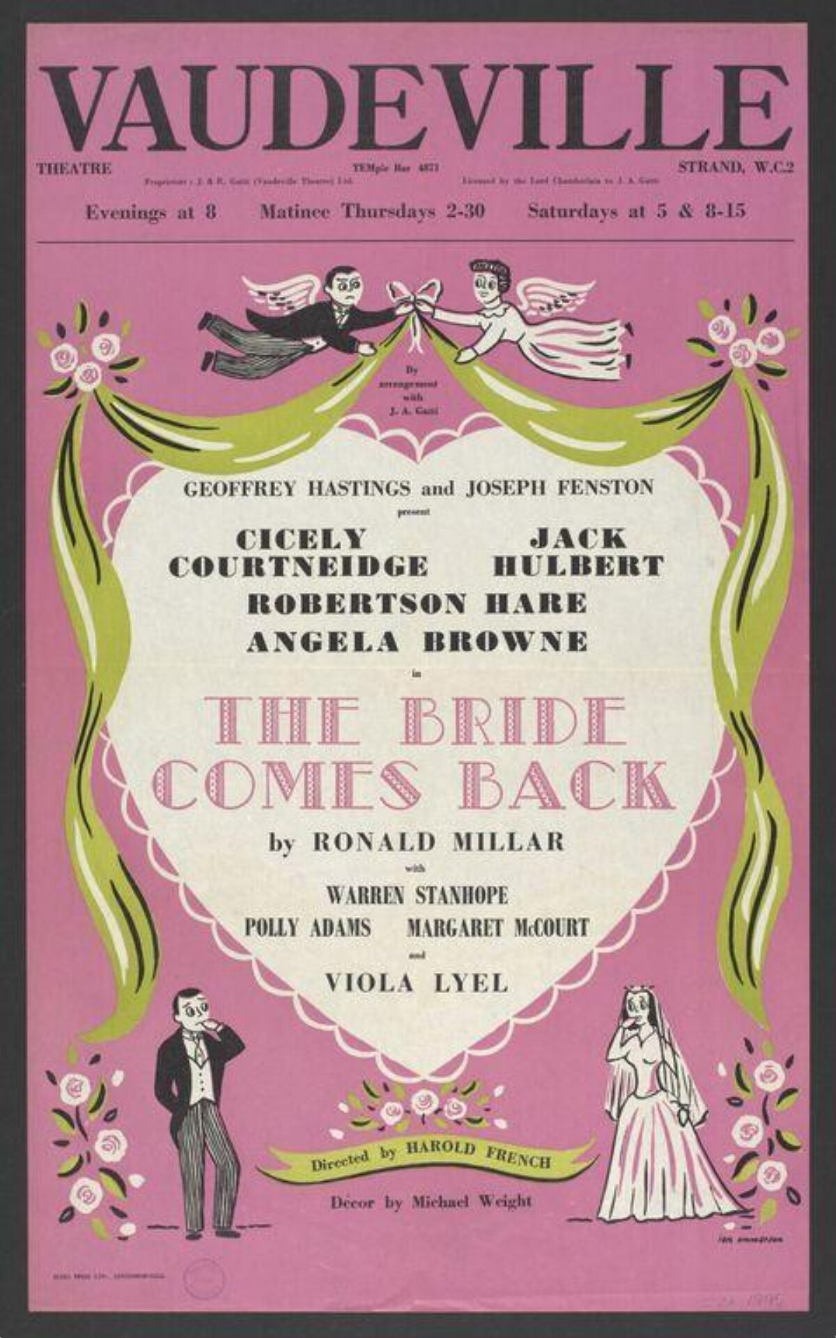 Vaudeville Theatre The Bride Comes Back Poster