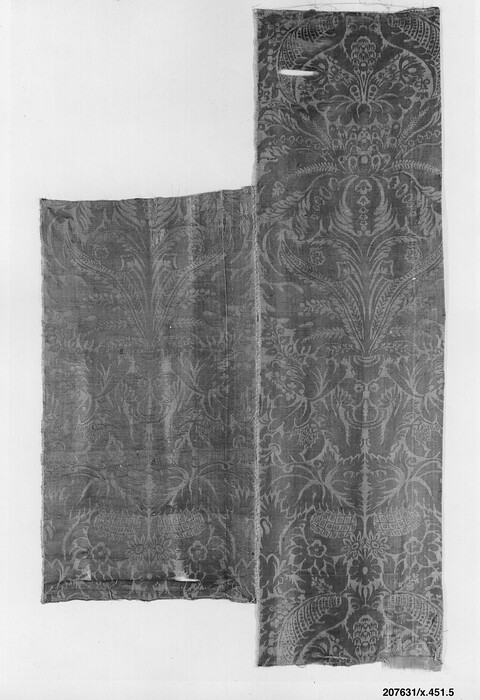 Two Antique Patterned Textile Fragments