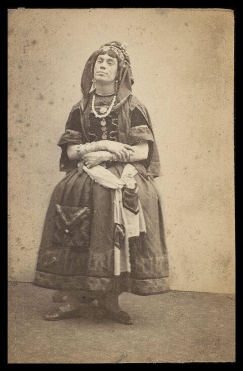 Vintage Portrait of Person in Folk Costume
