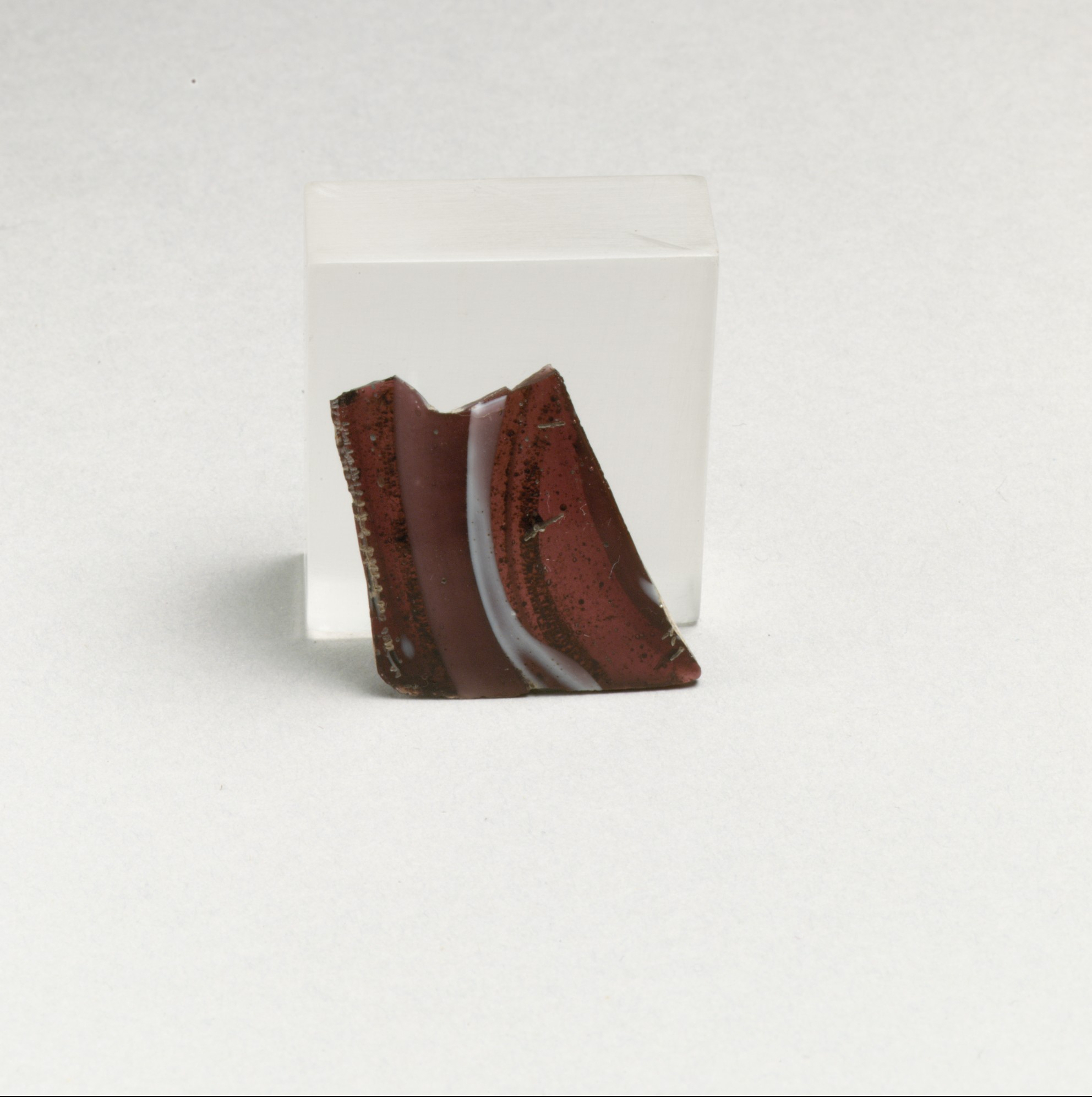 Banded Red Glass Fragment Specimen