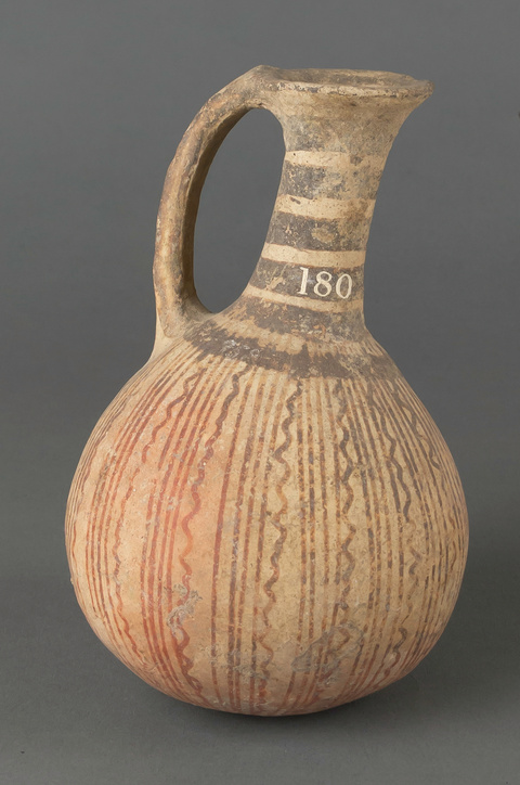 Ancient Painted Pottery Ewer