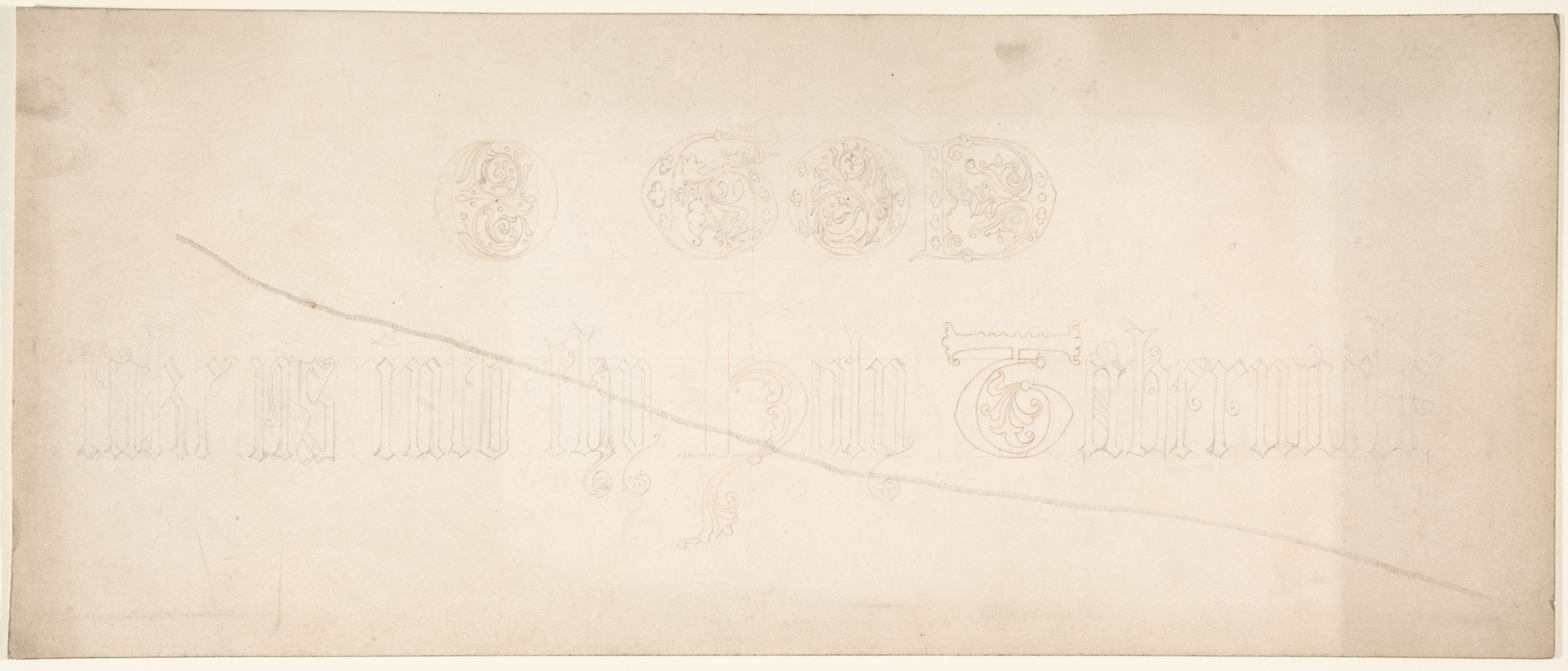 Pencil Sketch of Gothic Decorative Lettering
