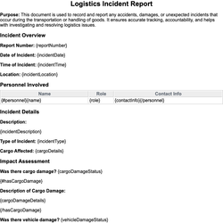 Logistics Incident Report